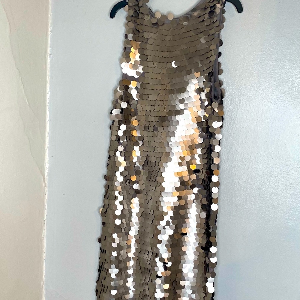 Matte silver 💍 super fun and flirty dress! it’s sparkly ✨🎇 and very stretchy!